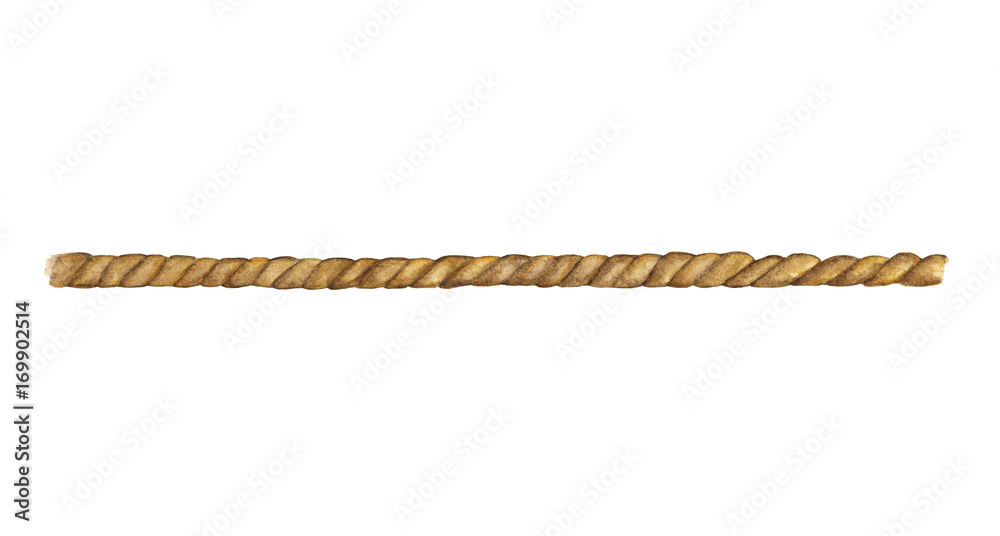 Watercolor painting of Brown rope string isolated on white background Stock  Illustration