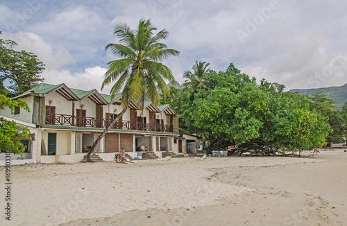 Nice hotel on the beach with white sand and a lot of greenery, Beau Vallon, Seychelles © Igor