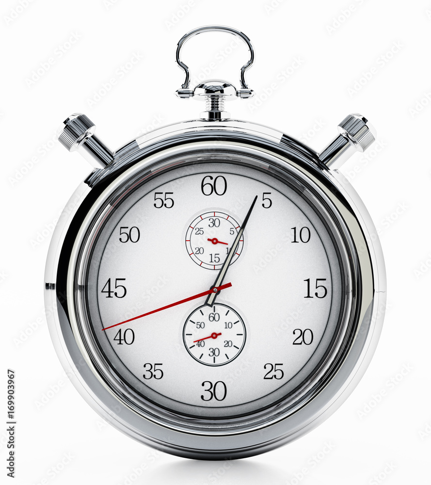 Fictitious analogue chronometer isolated on white background. 3D illustration Fictitious analogue chronometer isolated on white background. 3D illustration