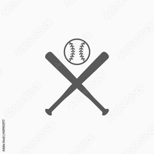 baseball bat and ball icon