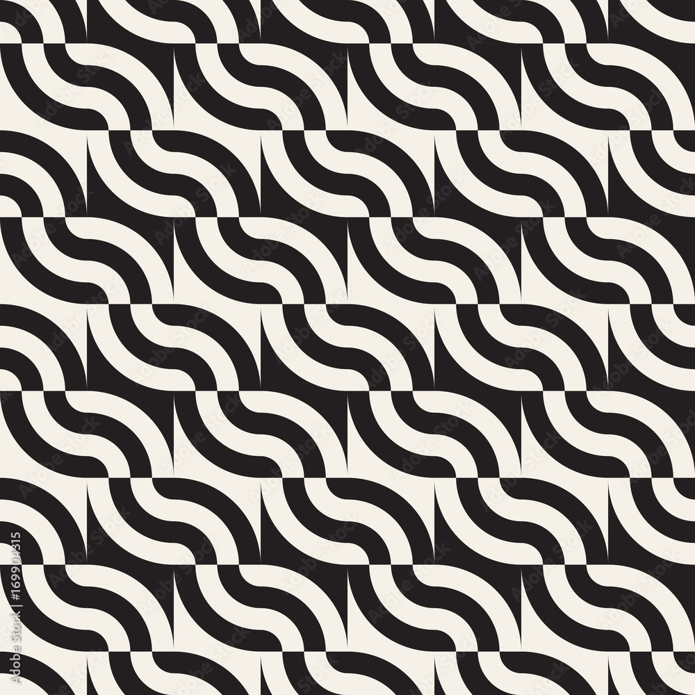 Abstract geometric pattern with stripes, lines. Seamless vector ackground. Black and white lattice texture.