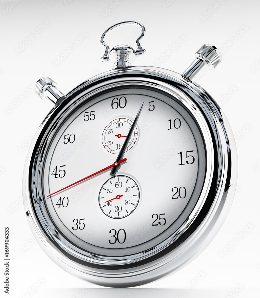 Fictitious analogue chronometer isolated on white background. 3D illustration Fictitious analogue chronometer isolated on white background. 3D illustration