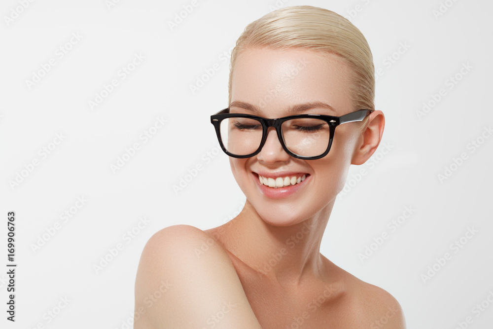 Young woman posing over yellow background. Emotional female portrait. Hipster girl. Young woman posing over yellow background. Emotional female portrait. Hipster girl.