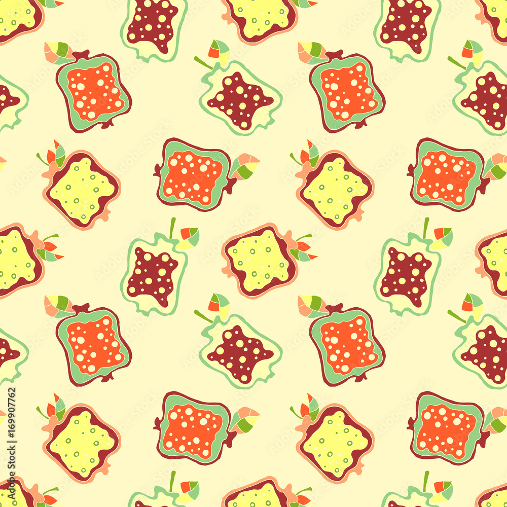Seamless vector hand drawn childish pattern, border with fruits. Cute childlike pomegranate with leaves, seeds, drops. Doodle, sketch, cartoon style background. Endless repeat swatch Seamless vector hand drawn childish pattern, border with fruits. Cute childlike pomegranate with leaves, seeds, drops. Doodle, sketch, cartoon style background. Endless repeat swatch