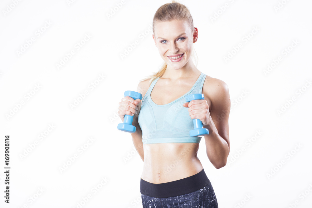 Fitness girl. Daily routine. 