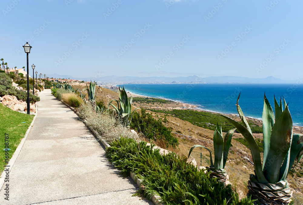 Pedestrian walkway near the sea. Costa Blanca. Spain Pedestrian walkway near the sea. Costa Blanca. Spain