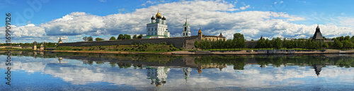Panorama of the Kremlin and Trinity Cathedral in Pskov