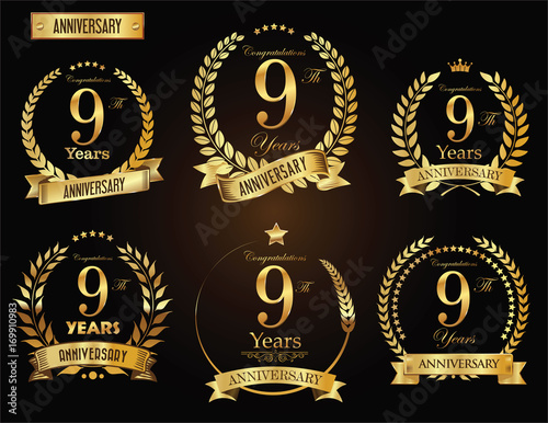 Anniversary golden laurel wreath