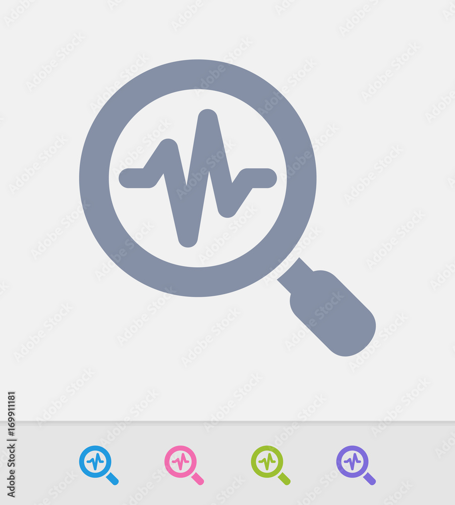 Magnifier & Chart - Granite Icons. A professional, pixel-perfect icon designed on a 32x32 pixel grid and redesigned on a 16x16 pixel grid for very small sizes.