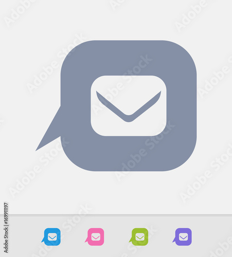 Notification Bubble & Mail - Granite Icons. A professional, pixel-perfect icon designed on a 32x32 pixel grid and redesigned on a 16x16 pixel grid for very small sizes.