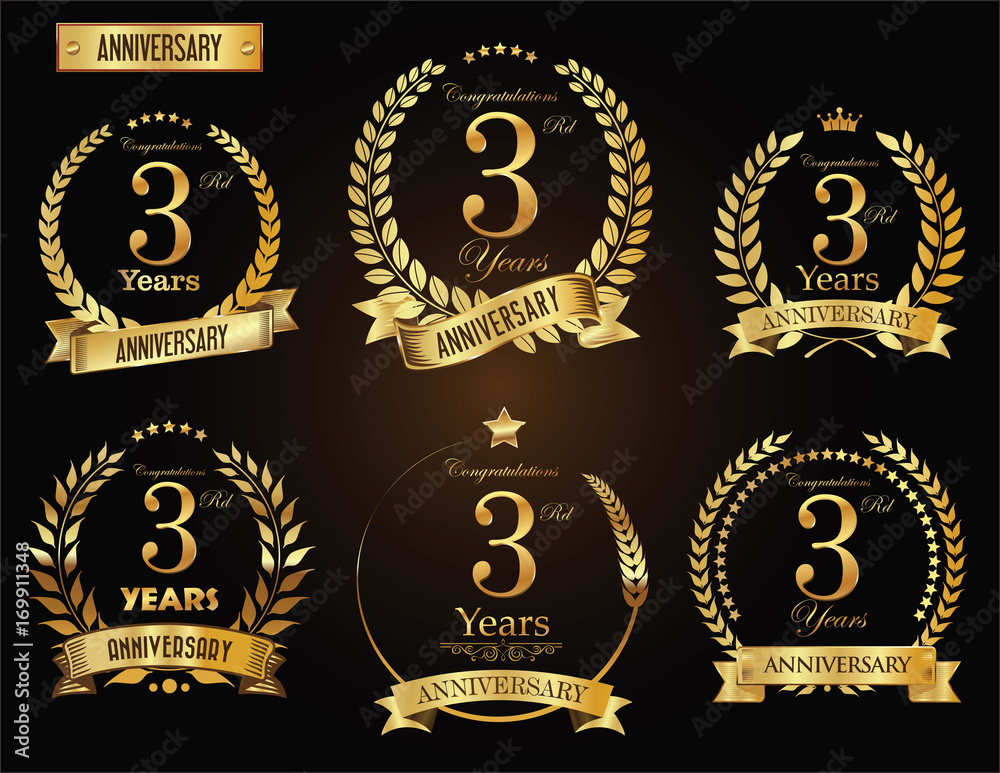 Anniversary golden laurel wreath