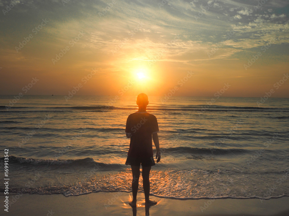 The beach with sunset huahin thailand The beach with sunset huahin thailand