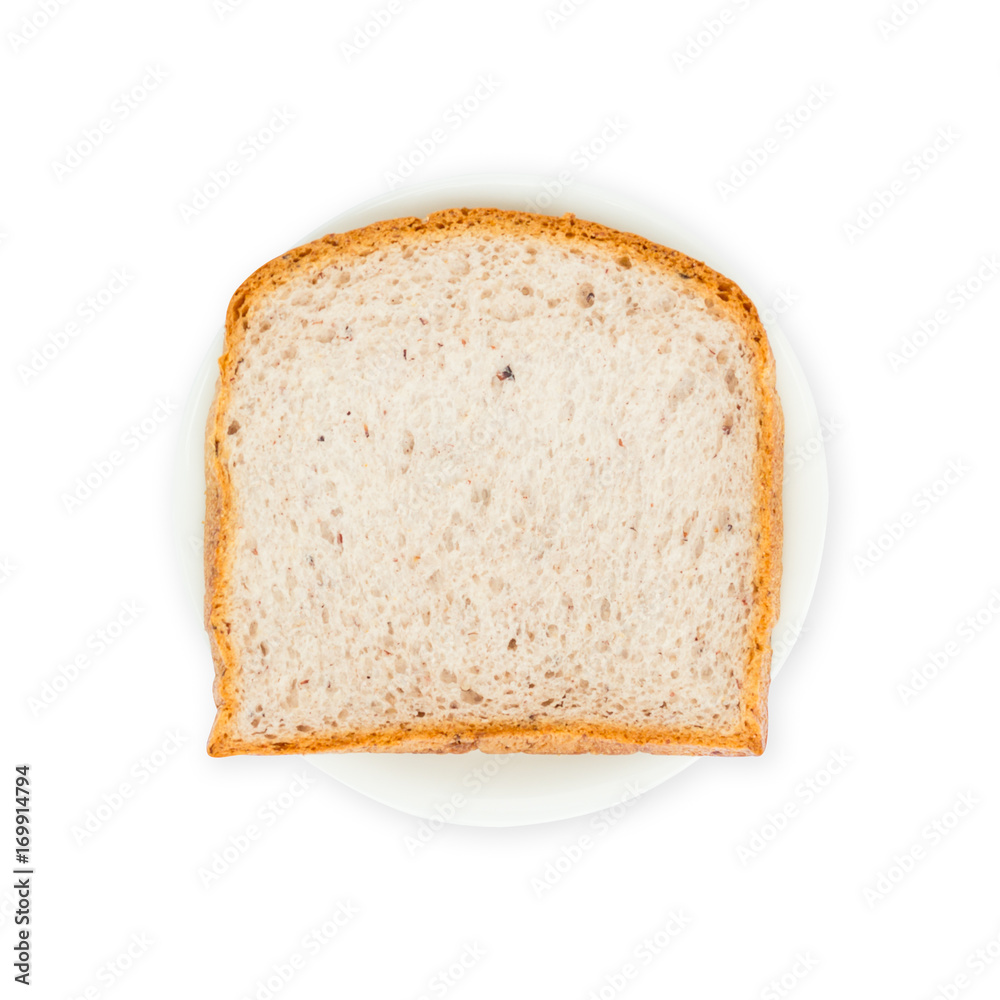 Slice of germinated brown rice breads isolated on white Slice of germinated brown rice breads isolated on white