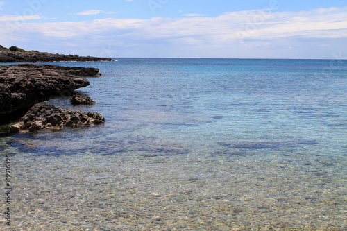 Crystal clear water with carbonate rocks