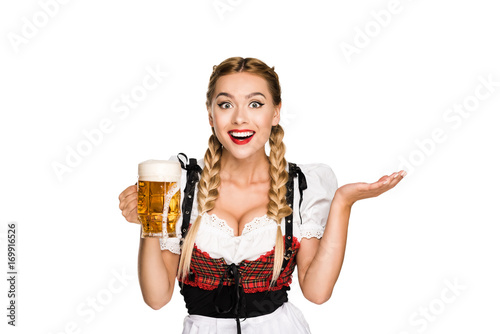 waitress with beer on Oktoberfest