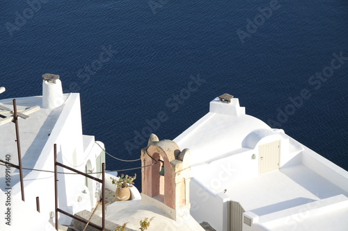 Blue and white island photo