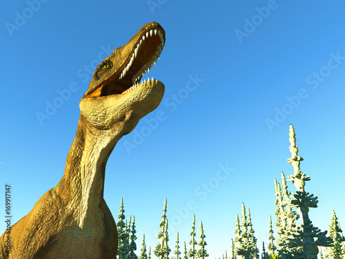 Velociraptor the dinosaur 3d rendering