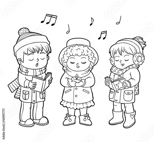 Coloring book, Kids Christmas Choir