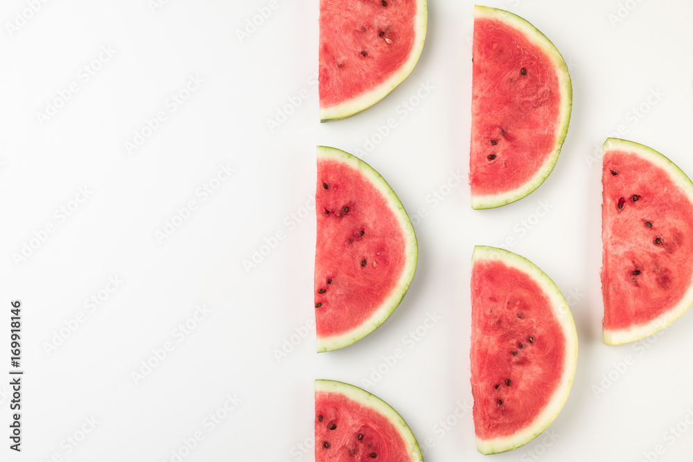 watermelon slices with copy space