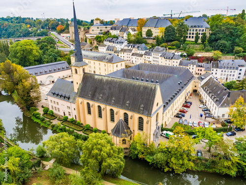 View of Grund district in Luxembourg City, Luxembourg