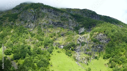 Green mountains in Morkidsdalen park Skjolden Norway photo