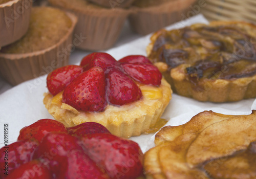 French pastries with strawberries