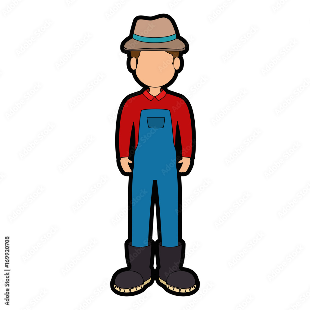 farmer avatar character icon vector illustration design