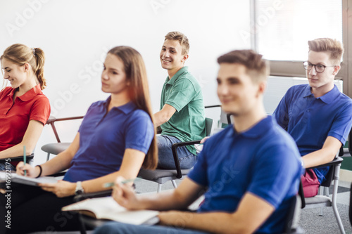 High School Students Taking a Class