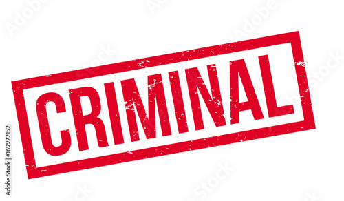 Criminal rubber stamp. Grunge design with dust scratches. Effects can be easily removed for a clean, crisp look. Color is easily changed.