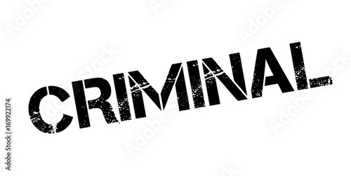 Criminal rubber stamp. Grunge design with dust scratches. Effects can be easily removed for a clean, crisp look. Color is easily changed.
