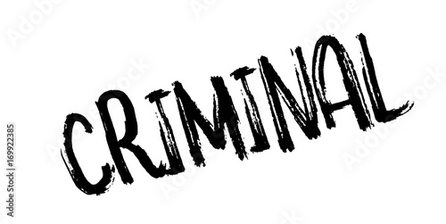 Criminal rubber stamp. Grunge design with dust scratches. Effects can be easily removed for a clean, crisp look. Color is easily changed.