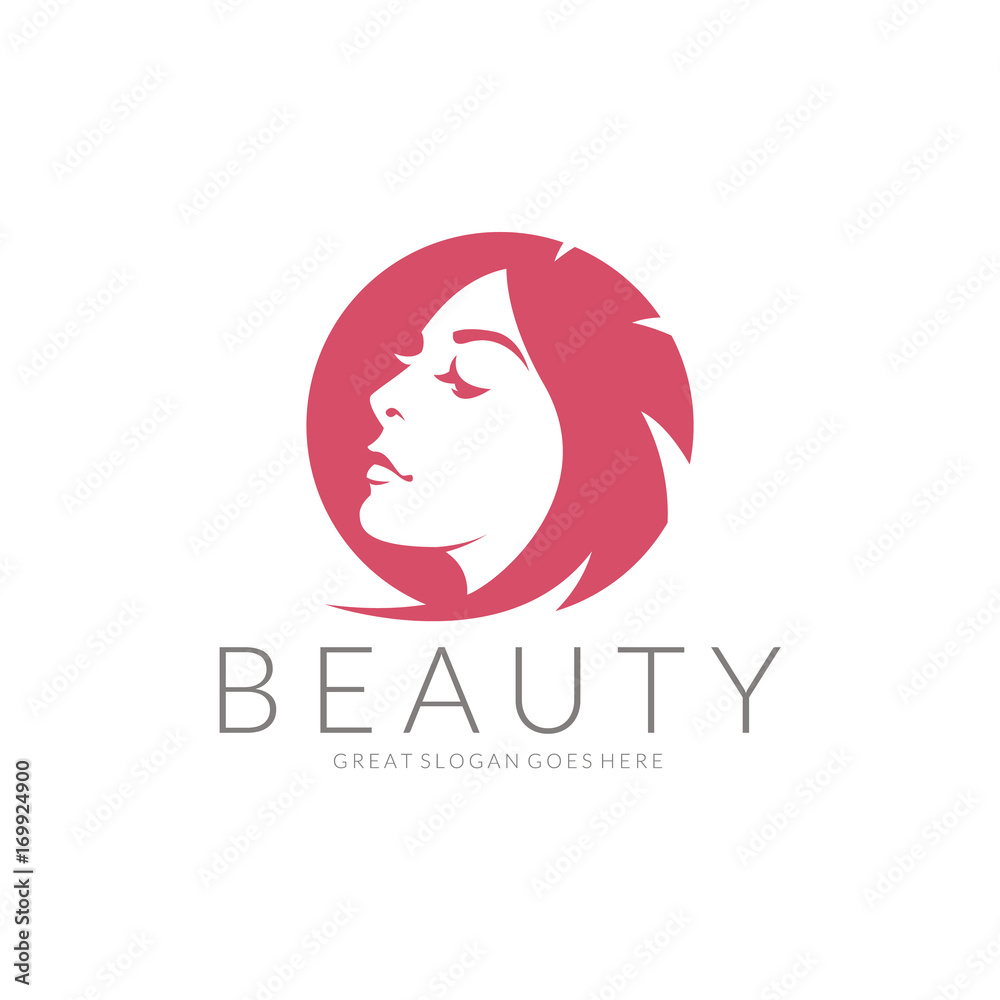 Beauty logo. An elegant logo for beauty, fashion and hairstyle related business. Easy to change color, size and text. 