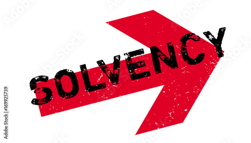 Solvency rubber stamp. Grunge design with dust scratches. Effects can be easily removed for a clean, crisp look. Color is easily changed.