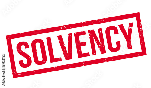 Solvency rubber stamp. Grunge design with dust scratches. Effects can be easily removed for a clean, crisp look. Color is easily changed.