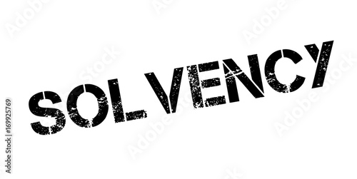 Solvency rubber stamp. Grunge design with dust scratches. Effects can be easily removed for a clean, crisp look. Color is easily changed.