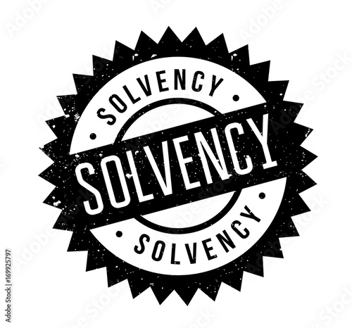 Solvency rubber stamp. Grunge design with dust scratches. Effects can be easily removed for a clean, crisp look. Color is easily changed.