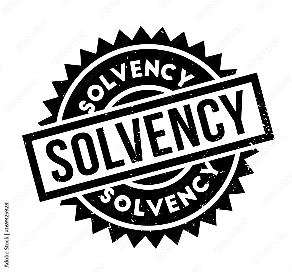 Solvency rubber stamp. Grunge design with dust scratches. Effects can be easily removed for a clean, crisp look. Color is easily changed.