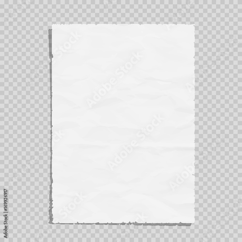 Empty white paper sheet crumpled photo