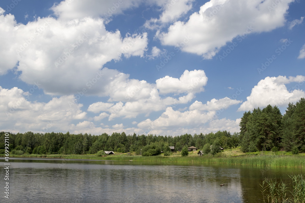 Summer lake, rural landscape, Belarus Summer lake, rural landscape, Belarus