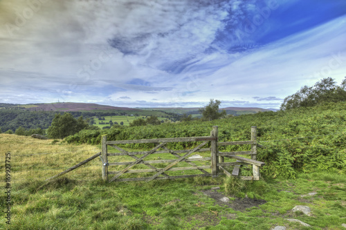 A gate in the English Peak District in Summer