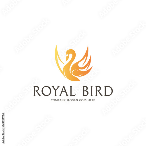 Royal Swan Logo.  Easy to change color, size and text. 