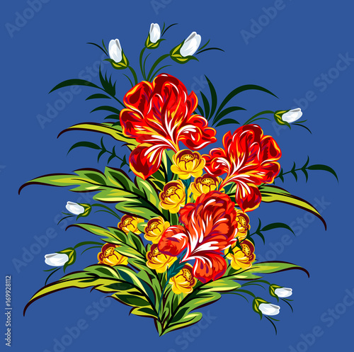 Fototapeta Naklejka Na Ścianę i Meble -  Bouquet of red irises