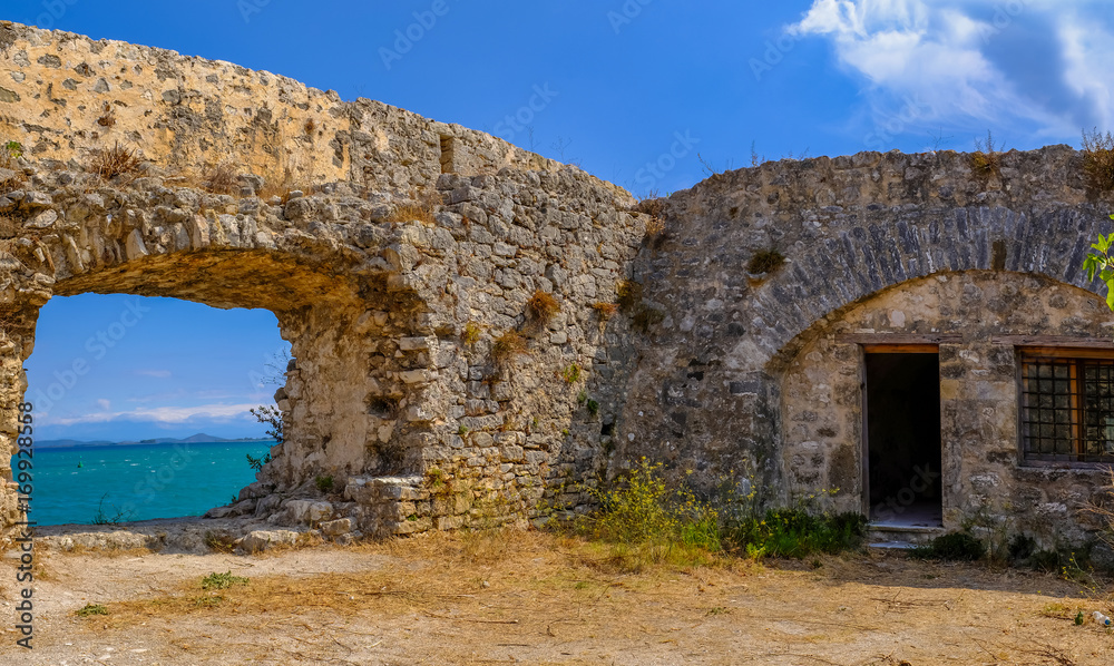 Castle of Ayia Mavra at Lefkada island