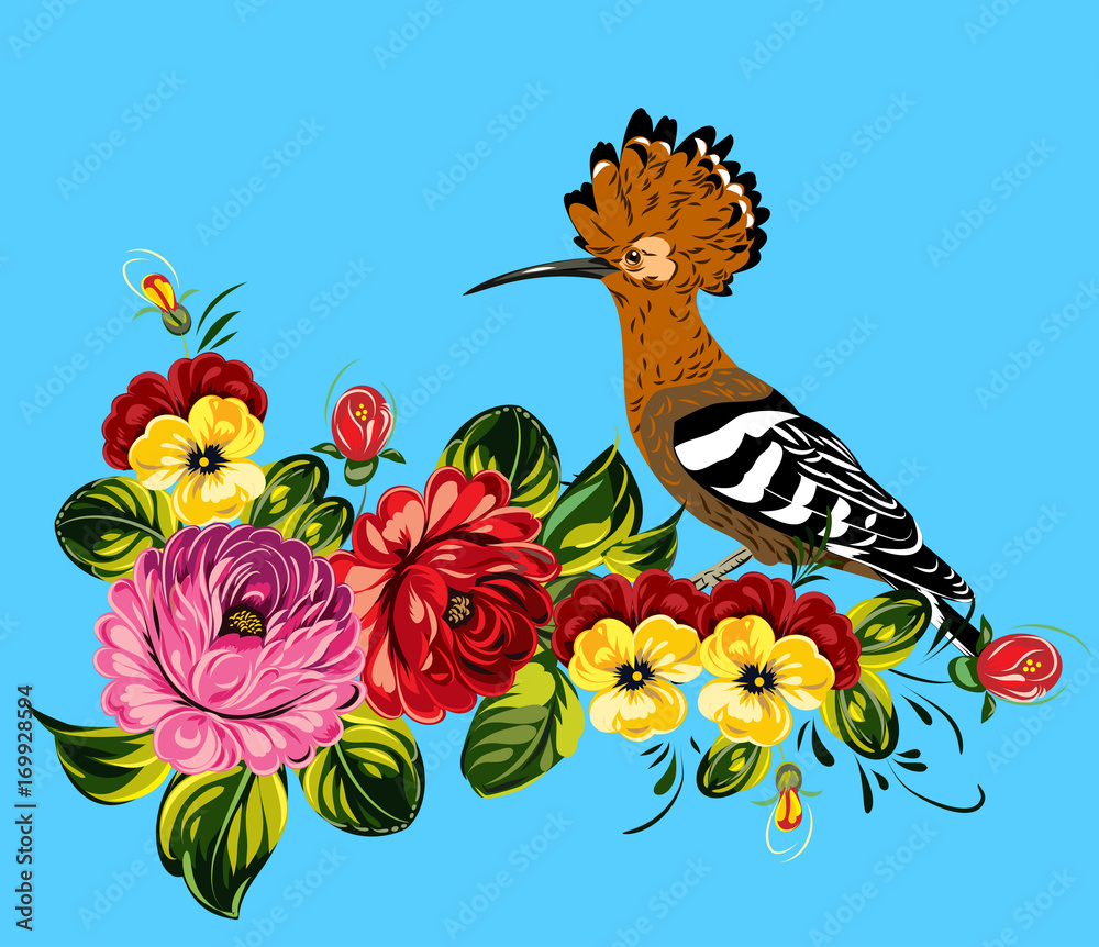 Picture of the bird hoopoe Picture of the bird hoopoe