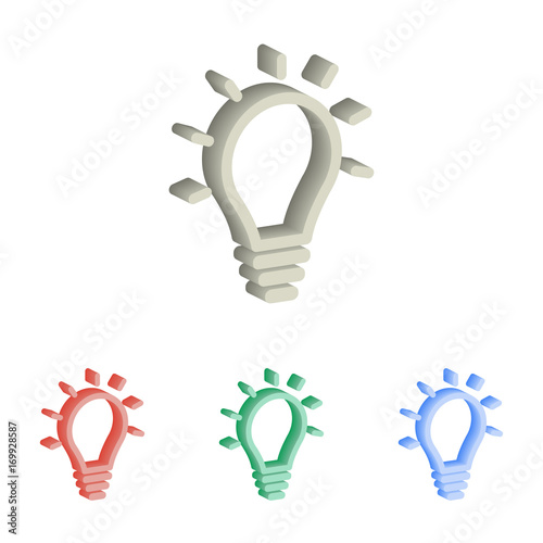 Lamp 3d isometric vector icons.