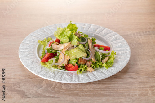 salad with vegetables and chicken meat