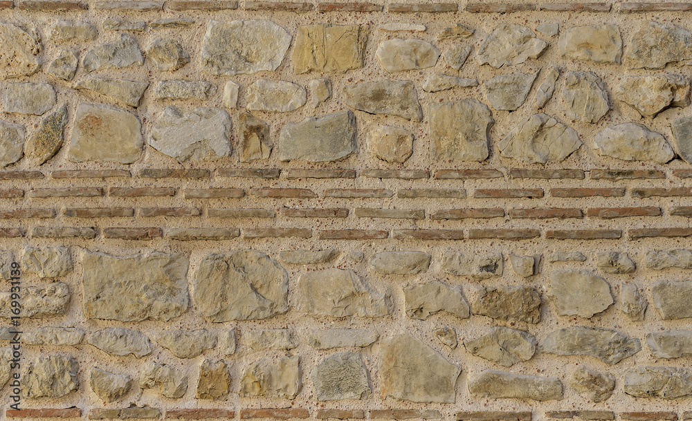 Brickwork in the old wall.