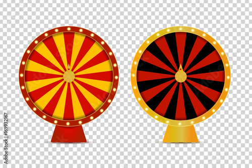 Vector isolated realistic fortune roulette wheel on the transparent background. Concept of casino, spin, lottery and winning.