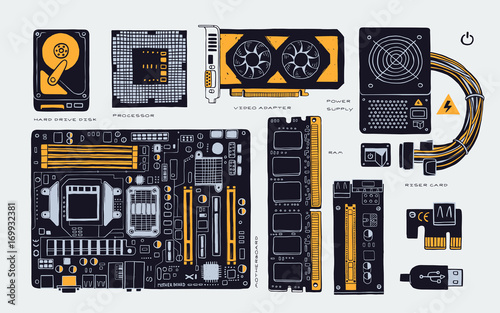 computer accessories parts for cryptomining farm,