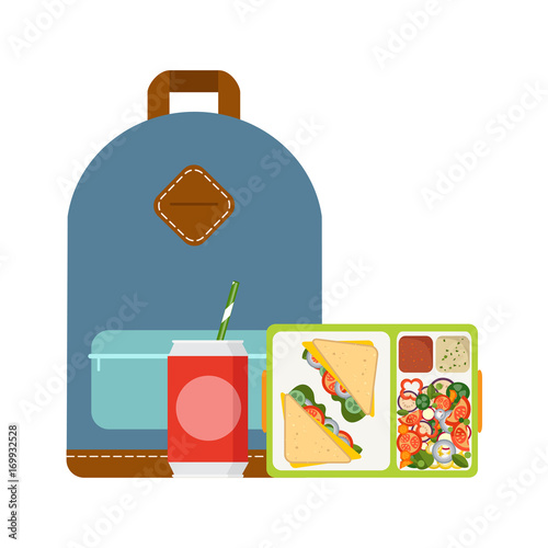 Lunchbox with healthy food. The concept of a healthy lifestyle, losing weight, lose weight. Vector